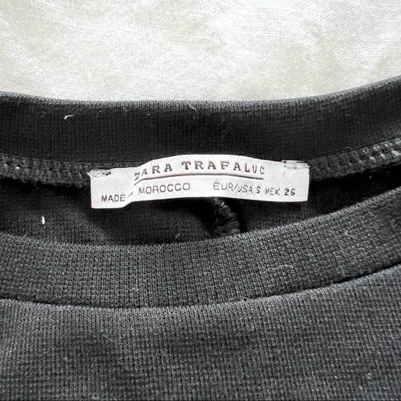 ZARA TRAFALUC Long Sleeve Bodycon Black Midi Dress - Picture 5 of 5